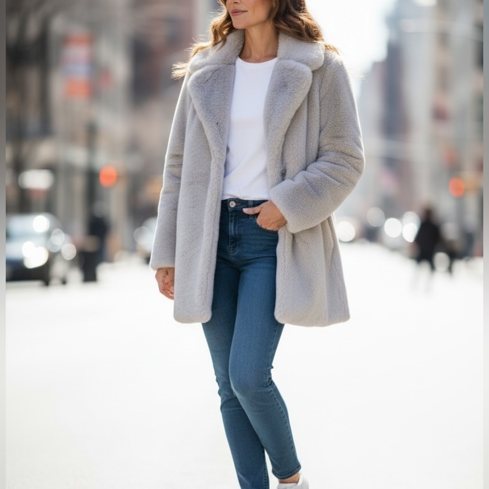 H&M Divided Faux Fur Teddy Jacket